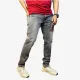 Men's Washed Black Slim Fit Stretch Jeans | Premium Casual Denim